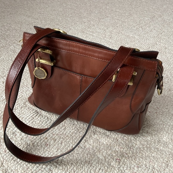 Patricia Nash Helmsley British Tan smooth leather satchel - Picture 2 of 13